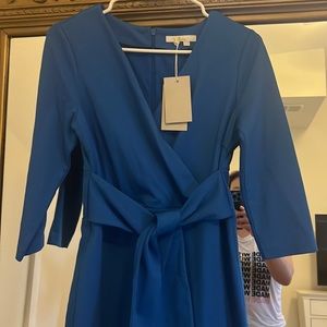 Boden new with tags 6p faux wrap long sleeve royal blue work dress